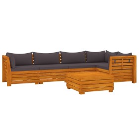 vidaXL 6-tlg. Garten-Lounge-Set mit Kissen Massivholz Akazie