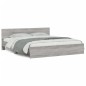 vidaXL Bettgestell mit Kopfteil Grau Sonoma 200x200 cm vidaXL Bettgestell mit Kopfteil Grau Sonoma 200x200 cm