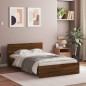 vidaXL Bettgestell mit Kopfteil Braun Eiche-Optik 135x190 cm vidaXL Bettgestell mit Kopfteil Braun Eiche-Optik 135x190 cm