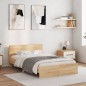 vidaXL Bettgestell mit Kopfteil Sonoma-Eiche 135x190 cm vidaXL Bettgestell mit Kopfteil Sonoma-Eiche 135x190 cm