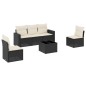vidaXL 6-tlg. Garten-Sofagarnitur mit Kissen Schwarz Poly Rattan vidaXL 6-tlg. Garten-Sofagarnitur mit Kissen Schwarz Poly Rattan