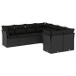 vidaXL 8-tlg. Garten-Sofagarnitur mit Kissen Schwarz Poly Rattan vidaXL 8-tlg. Garten-Sofagarnitur mit Kissen Schwarz Poly Rattan
