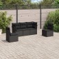 vidaXL 5-tlg. Garten-Sofagarnitur mit Kissen Schwarz Poly Rattan vidaXL 5-tlg. Garten-Sofagarnitur mit Kissen Schwarz Poly Rattan
