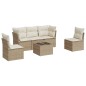 vidaXL 6-tlg. Garten-Sofagarnitur mit Kissen Beige Poly Rattan vidaXL 6-tlg. Garten-Sofagarnitur mit Kissen Beige Poly Rattan