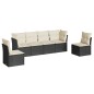 vidaXL 6-tlg. Garten-Sofagarnitur mit Kissen Schwarz Poly Rattan vidaXL 6-tlg. Garten-Sofagarnitur mit Kissen Schwarz Poly Rattan