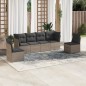 vidaXL 6-tlg. Garten-Sofagarnitur mit Kissen Grau Poly Rattan vidaXL 6-tlg. Garten-Sofagarnitur mit Kissen Grau Poly Rattan