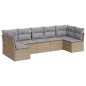 vidaXL 7-tlg. Garten-Sofagarnitur mit Kissen Beige Poly Rattan vidaXL 7-tlg. Garten-Sofagarnitur mit Kissen Beige Poly Rattan