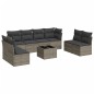 vidaXL 9-tlg. Garten-Sofagarnitur mit Kissen Grau Poly Rattan vidaXL 9-tlg. Garten-Sofagarnitur mit Kissen Grau Poly Rattan
