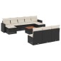vidaXL 11-tlg. Garten-Sofagarnitur mit Kissen Schwarz Poly Rattan vidaXL 11-tlg. Garten-Sofagarnitur mit Kissen Schwarz Poly Rattan