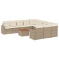 vidaXL 12-tlg. Garten-Sofagarnitur mit Kissen Beige Poly Rattan vidaXL 12-tlg. Garten-Sofagarnitur mit Kissen Beige Poly Rattan