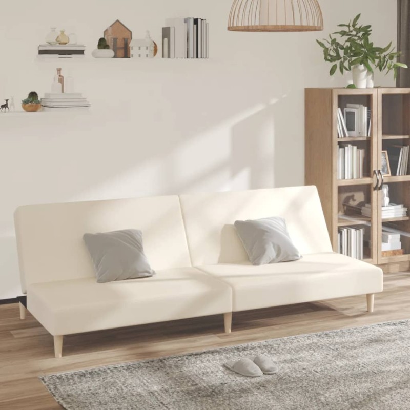vidaXL Schlafsofa 2-Sitzer Creme Stoff vidaXL Schlafsofa 2-Sitzer Creme Stoff