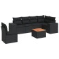 vidaXL 7-tlg. Garten-Sofagarnitur mit Kissen Schwarz Poly Rattan vidaXL 7-tlg. Garten-Sofagarnitur mit Kissen Schwarz Poly Rattan