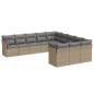 vidaXL 11-tlg. Garten-Sofagarnitur mit Kissen Beige Poly Rattan vidaXL 11-tlg. Garten-Sofagarnitur mit Kissen Beige Poly Rattan