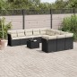 vidaXL 12-tlg. Garten-Sofagarnitur mit Kissen Schwarz Poly Rattan vidaXL 12-tlg. Garten-Sofagarnitur mit Kissen Schwarz Poly Rattan