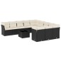 vidaXL 12-tlg. Garten-Sofagarnitur mit Kissen Schwarz Poly Rattan vidaXL 12-tlg. Garten-Sofagarnitur mit Kissen Schwarz Poly Rattan