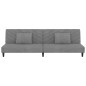 vidaXL Schlafsofa 2-Sitzer mit 2 Kissen Hellgrau Samt vidaXL Schlafsofa 2-Sitzer mit 2 Kissen Hellgrau Samt