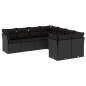 vidaXL 8-tlg. Garten-Sofagarnitur mit Kissen Schwarz Poly Rattan vidaXL 8-tlg. Garten-Sofagarnitur mit Kissen Schwarz Poly Rattan