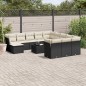 vidaXL 13-tlg. Garten-Sofagarnitur mit Kissen Schwarz Poly Rattan vidaXL 13-tlg. Garten-Sofagarnitur mit Kissen Schwarz Poly Rattan