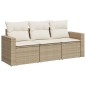 vidaXL 3-tlg. Garten-Sofagarnitur mit Kissen Beige Poly Rattan vidaXL 3-tlg. Garten-Sofagarnitur mit Kissen Beige Poly Rattan