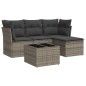 vidaXL 5-tlg. Garten-Sofagarnitur mit Kissen Grau Poly Rattan vidaXL 5-tlg. Garten-Sofagarnitur mit Kissen Grau Poly Rattan