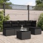 vidaXL 6-tlg. Garten-Sofagarnitur mit Kissen Schwarz Poly Rattan vidaXL 6-tlg. Garten-Sofagarnitur mit Kissen Schwarz Poly Rattan