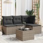 vidaXL 5-tlg. Garten-Sofagarnitur mit Kissen Grau Poly Rattan vidaXL 5-tlg. Garten-Sofagarnitur mit Kissen Grau Poly Rattan