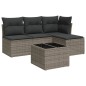 vidaXL 5-tlg. Garten-Sofagarnitur mit Kissen Grau Poly Rattan vidaXL 5-tlg. Garten-Sofagarnitur mit Kissen Grau Poly Rattan
