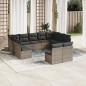 vidaXL 11-tlg. Garten-Sofagarnitur mit Kissen Grau Poly Rattan vidaXL 11-tlg. Garten-Sofagarnitur mit Kissen Grau Poly Rattan