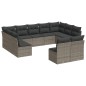 vidaXL 11-tlg. Garten-Sofagarnitur mit Kissen Grau Poly Rattan vidaXL 11-tlg. Garten-Sofagarnitur mit Kissen Grau Poly Rattan