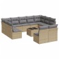 vidaXL 12-tlg. Garten-Sofagarnitur mit Kissen Beige Poly Rattan vidaXL 12-tlg. Garten-Sofagarnitur mit Kissen Beige Poly Rattan