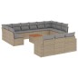 vidaXL 14-tlg. Garten-Sofagarnitur mit Kissen Beige Poly Rattan vidaXL 14-tlg. Garten-Sofagarnitur mit Kissen Beige Poly Rattan
