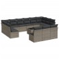 vidaXL 14-tlg. Garten-Sofagarnitur mit Kissen Grau Poly Rattan vidaXL 14-tlg. Garten-Sofagarnitur mit Kissen Grau Poly Rattan