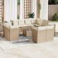 vidaXL 12-tlg. Garten-Sofagarnitur mit Kissen Beige Poly Rattan vidaXL 12-tlg. Garten-Sofagarnitur mit Kissen Beige Poly Rattan
