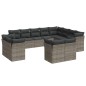 vidaXL 12-tlg. Garten-Sofagarnitur mit Kissen Grau Poly Rattan vidaXL 12-tlg. Garten-Sofagarnitur mit Kissen Grau Poly Rattan