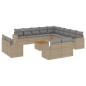vidaXL 14-tlg. Garten-Sofagarnitur mit Kissen Beige Poly Rattan vidaXL 14-tlg. Garten-Sofagarnitur mit Kissen Beige Poly Rattan