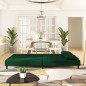 vidaXL Schlafsofa 2-Sitzer mit 2 Kissen Dunkelgrün Samt vidaXL Schlafsofa 2-Sitzer mit 2 Kissen Dunkelgrün Samt