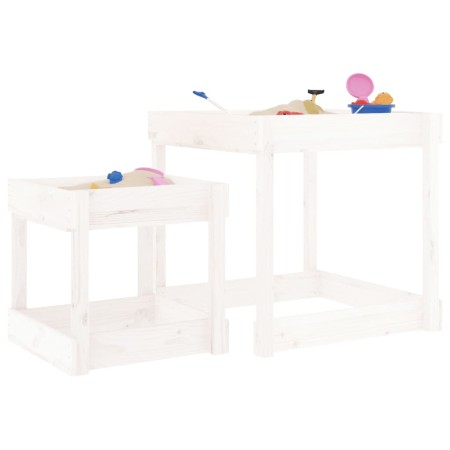 vidaXL Sand-Spieltische 2 Stk. Weiß Massivholz Kiefer
