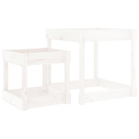 vidaXL Sand-Spieltische 2 Stk. Weiß Massivholz Kiefer