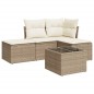vidaXL 5-tlg. Garten-Sofagarnitur mit Kissen Beige Poly Rattan vidaXL 5-tlg. Garten-Sofagarnitur mit Kissen Beige Poly Rattan