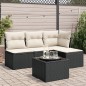 vidaXL 5-tlg. Garten-Sofagarnitur mit Kissen Schwarz Poly Rattan vidaXL 5-tlg. Garten-Sofagarnitur mit Kissen Schwarz Poly Rattan