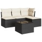 vidaXL 5-tlg. Garten-Sofagarnitur mit Kissen Schwarz Poly Rattan vidaXL 5-tlg. Garten-Sofagarnitur mit Kissen Schwarz Poly Rattan