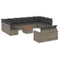 vidaXL 13-tlg. Garten-Sofagarnitur mit Kissen Grau Poly Rattan vidaXL 13-tlg. Garten-Sofagarnitur mit Kissen Grau Poly Rattan