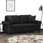 vidaXL 2-Sitzer-Sofa mit Zierkissen Schwarz 140 cm Samt vidaXL 2-Sitzer-Sofa mit Zierkissen Schwarz 140 cm Samt