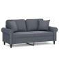 vidaXL 2-Sitzer-Sofa mit Zierkissen Dunkelgrau 140 cm Samt vidaXL 2-Sitzer-Sofa mit Zierkissen Dunkelgrau 140 cm Samt