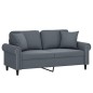 vidaXL 2-Sitzer-Sofa mit Zierkissen Dunkelgrau 140 cm Samt vidaXL 2-Sitzer-Sofa mit Zierkissen Dunkelgrau 140 cm Samt