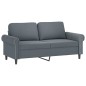 vidaXL 2-Sitzer-Sofa mit Zierkissen Dunkelgrau 140 cm Samt vidaXL 2-Sitzer-Sofa mit Zierkissen Dunkelgrau 140 cm Samt