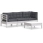 vidaXL 4-tlg. Garten-Lounge-Set mit Anthrazit Kissen Kiefernholz vidaXL 4-tlg. Garten-Lounge-Set mit Anthrazit Kissen Kiefernholz