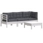 vidaXL 4-tlg. Garten-Lounge-Set mit Anthrazit Kissen Kiefernholz vidaXL 4-tlg. Garten-Lounge-Set mit Anthrazit Kissen Kiefernholz
