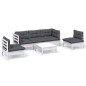 vidaXL 6-tlg. Garten-Lounge-Set mit Kissen Kiefer Massivholz vidaXL 6-tlg. Garten-Lounge-Set mit Kissen Kiefer Massivholz