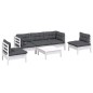 vidaXL 6-tlg. Garten-Lounge-Set mit Kissen Kiefer Massivholz vidaXL 6-tlg. Garten-Lounge-Set mit Kissen Kiefer Massivholz